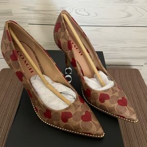 Waverly Pump with Heart Print Coach Heels❤️❤️